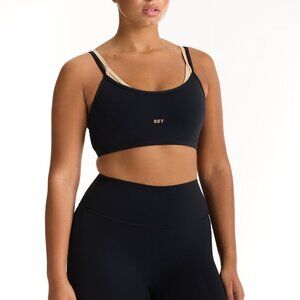 SET Active AIRLUXE BREATHE LAYERED MOVE BRA - MARLIN Size MMarlin / M